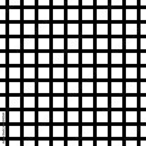 Geometric pattern of intersecting vertical and horizontal medium lines. Seamless vector background. Simple lattice graphic design. Black lines on white background