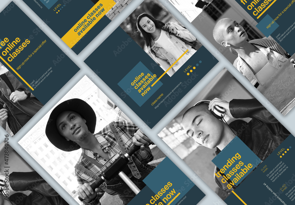 Simple Social Media Post Layouts Stock Template | Adobe Stock