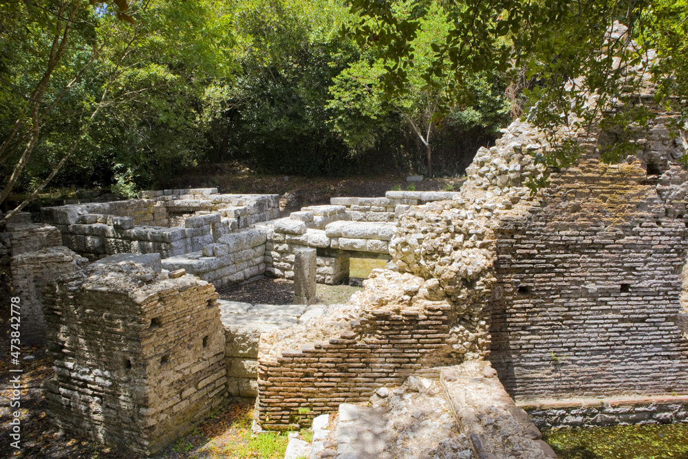 Ruins of the ancient city in Butrint National Park, Buthrotum, Albania