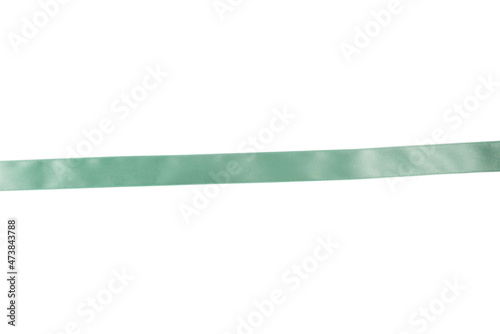 Green ribbon isolated on white background.