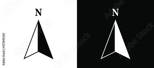 Arrow compass icon design. Arrow compass icon in trendy flat style. Arrow compass icon illustration isolated on white and black background