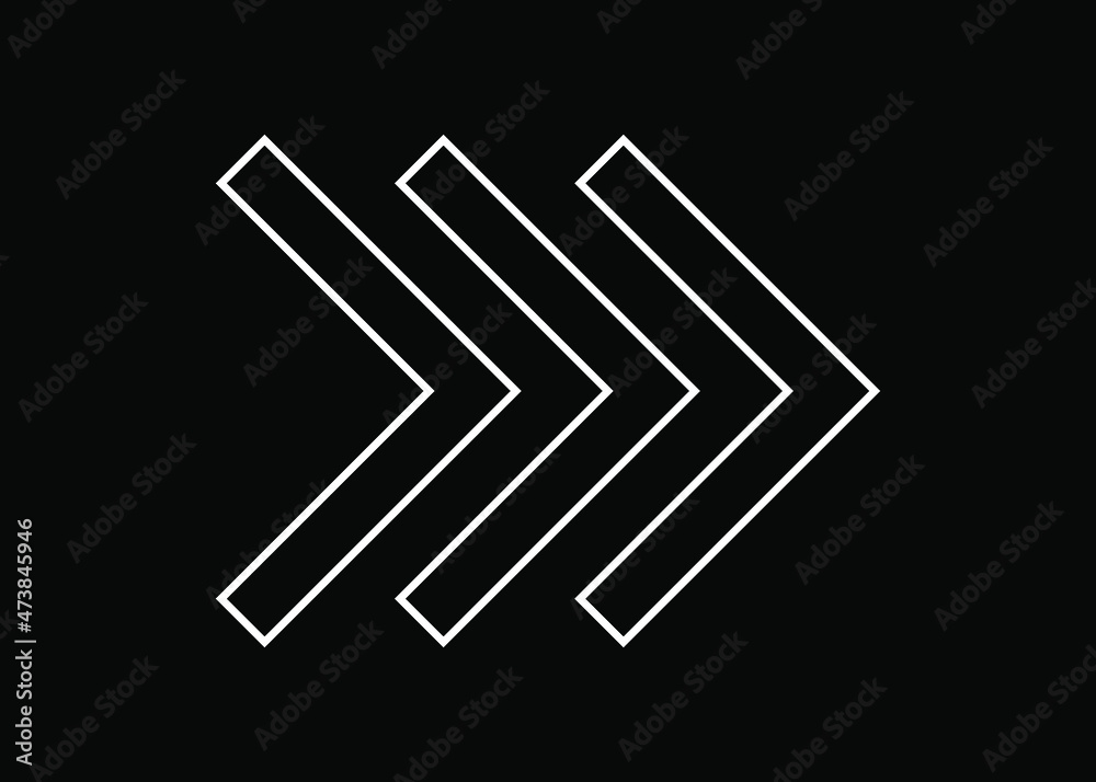Right arrow icon, arrow icon vector in trendy flat style. Arrow icon image, arrow icon illustration isolated on black background. Right arrow icon, arrow icon vector in trendy flat style. Arrow icon image, arrow icon illustration isolated on black background.
