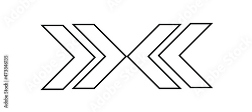 Opposite direction of arrow Icon in flat design on white background, vector illustraton.