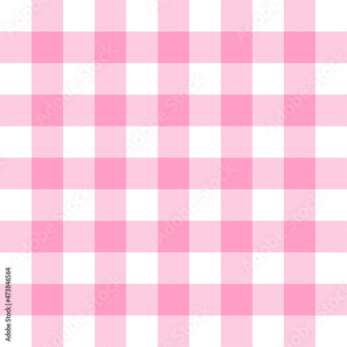 Table cloth pattern in pink and white color. Cross straight line in pink color on white background, Texture for textile products.