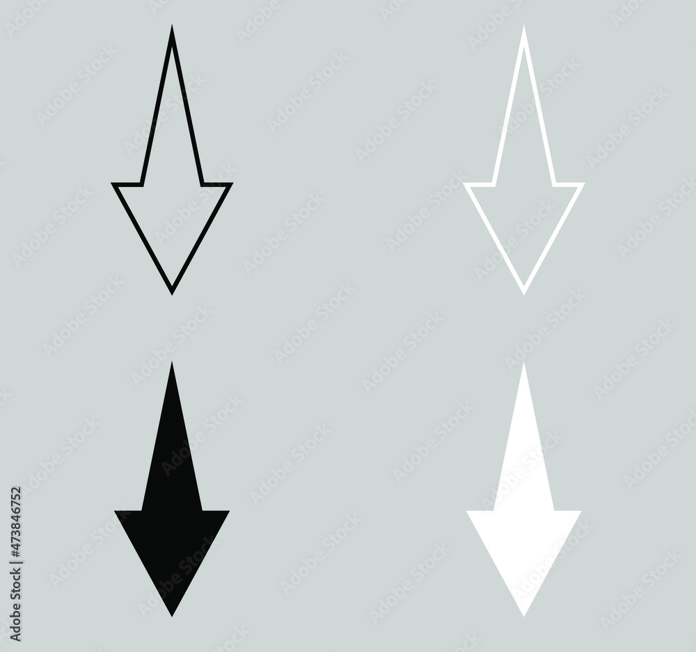 Set of Down Arrow Icon. Down arrow icon vector in trendy flat style. Down arrow icon image, Down arrow icon illustration isolated on gray background Set of Down Arrow Icon. Down arrow icon vector in trendy flat style. Down arrow icon image, Down arrow icon illustration isolated on gray background