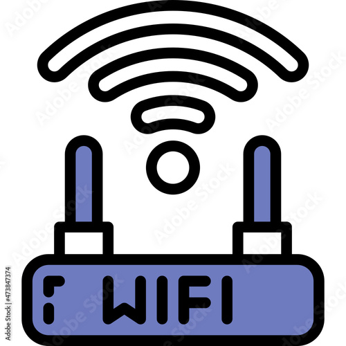 wireless router one color icon