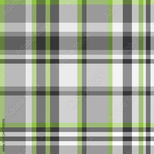 Colorful tartan plaid pattern. Multicolor check plaid in white, green and grey for fabric and textile design.