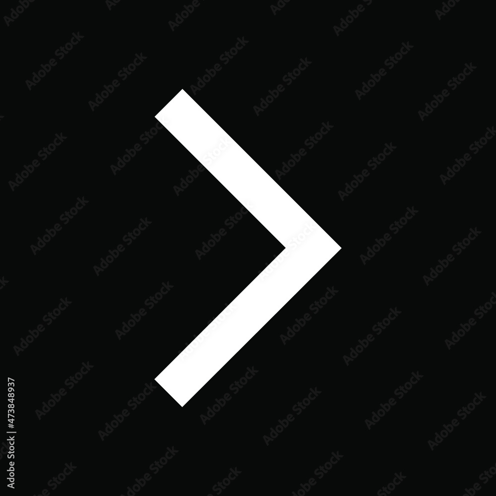 Right arrow icon, arrow icon vector in trendy flat style. Arrow icon image, arrow icon illustration isolated on black background.