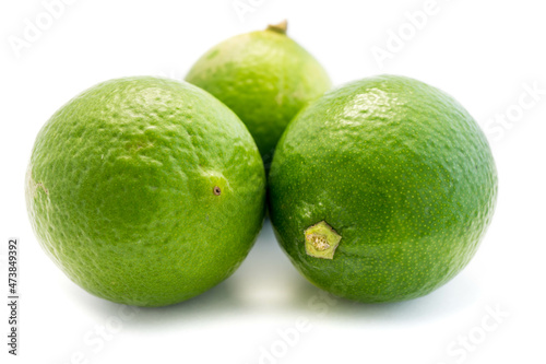 limes isolated on white background