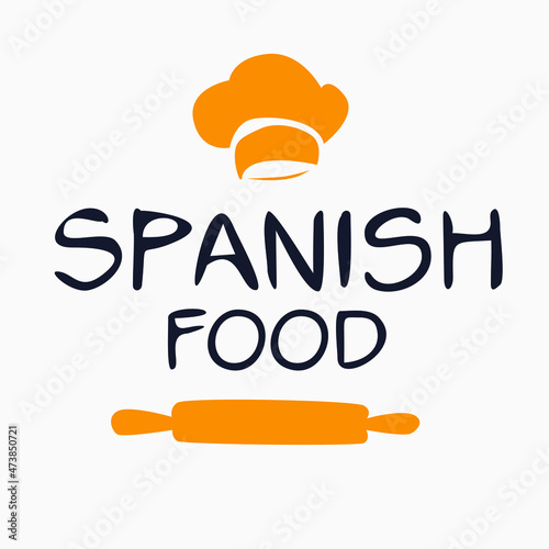 Creative (Spanish food) logo, sticker, badge, label, vector illustration.