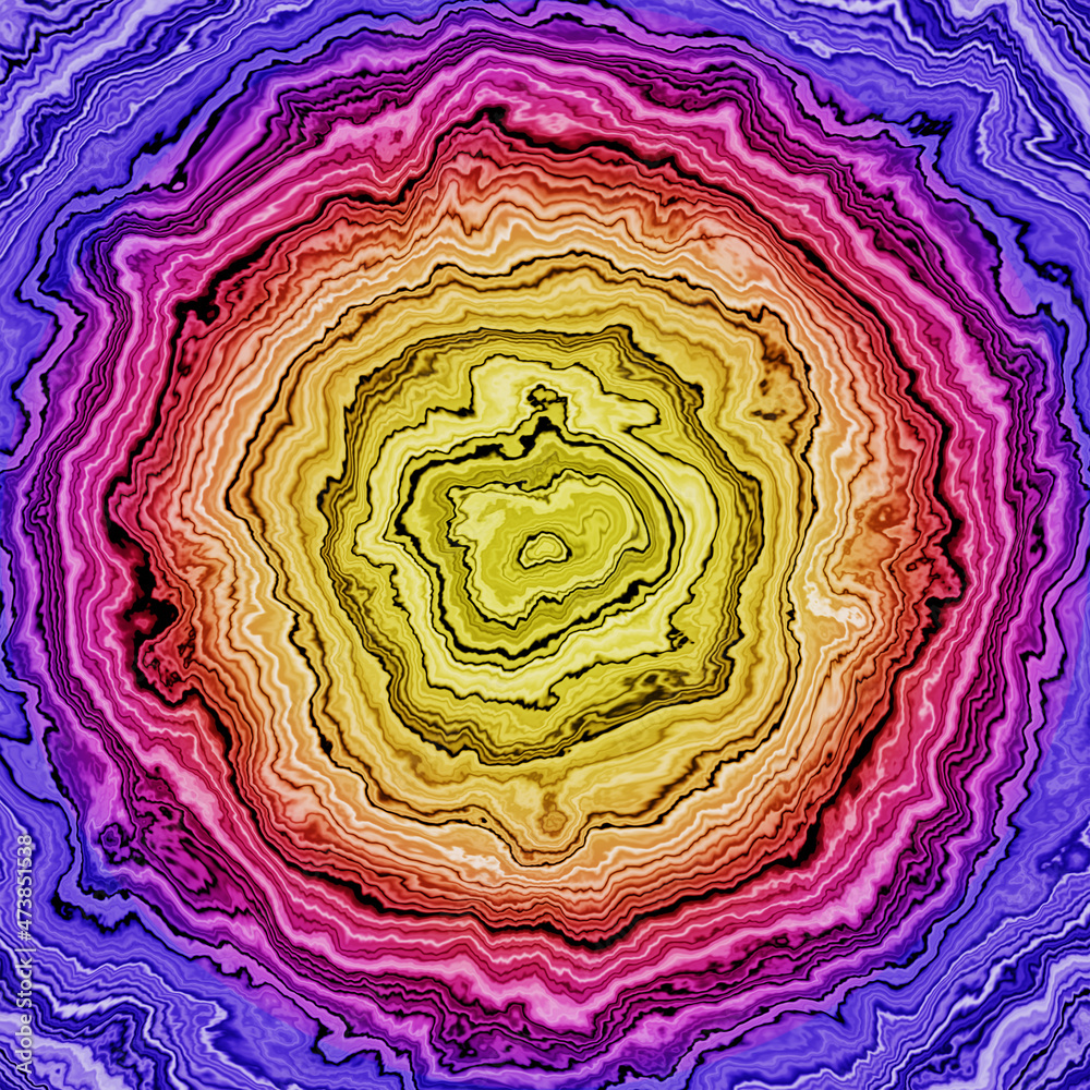 Obraz premium Twisted abstract tunnel or 3D tunnel or wormhole optical illusion style abstract background. 3d rendering.