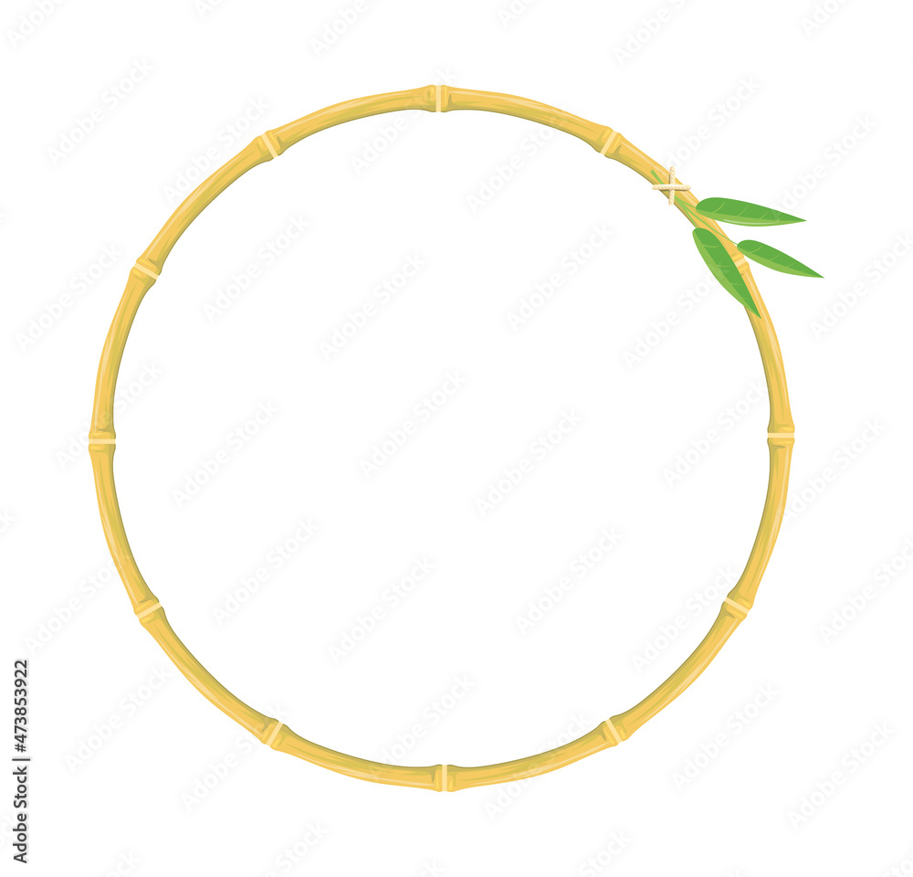 round Bamboo. Rustic old tropical circle frame, vector object round Bamboo. Rustic old tropical circle frame, vector object