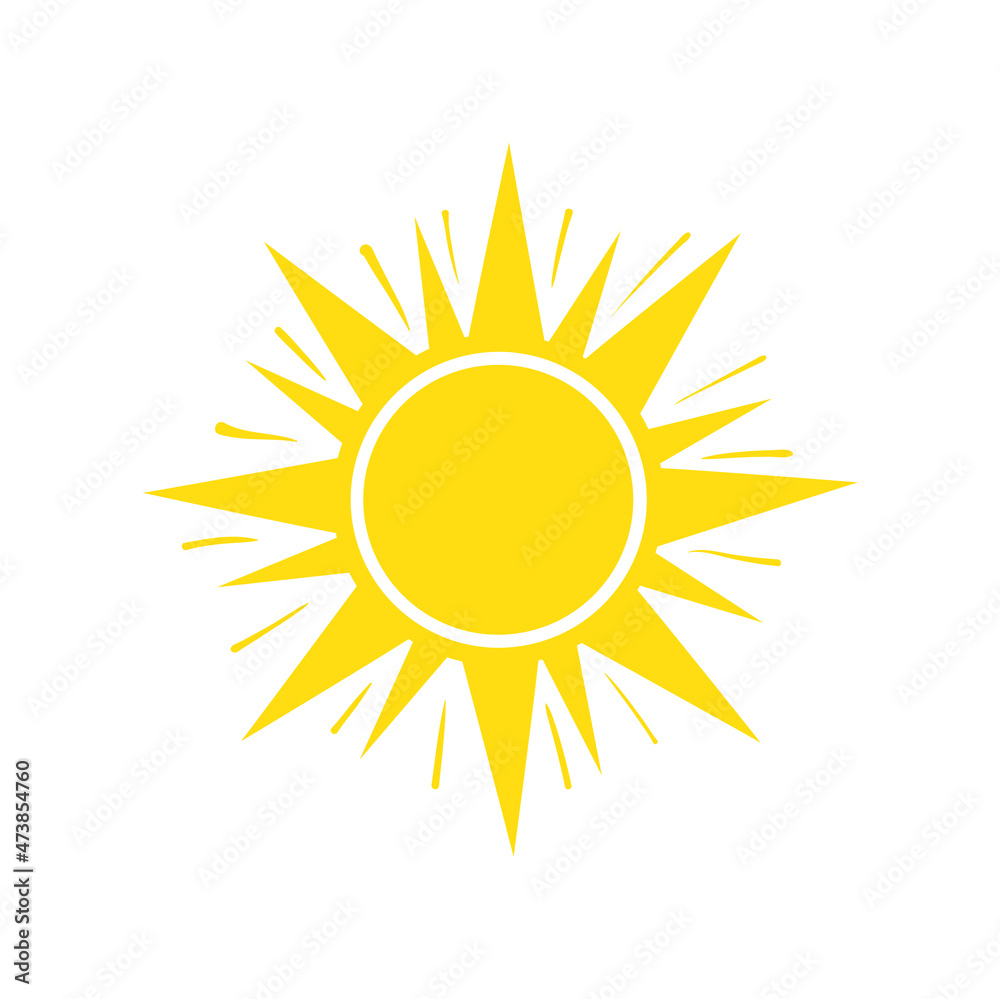 Solar rays. Sunny hot silhouette, paint of happy illustration image Solar rays. Sunny hot silhouette, paint of happy illustration image