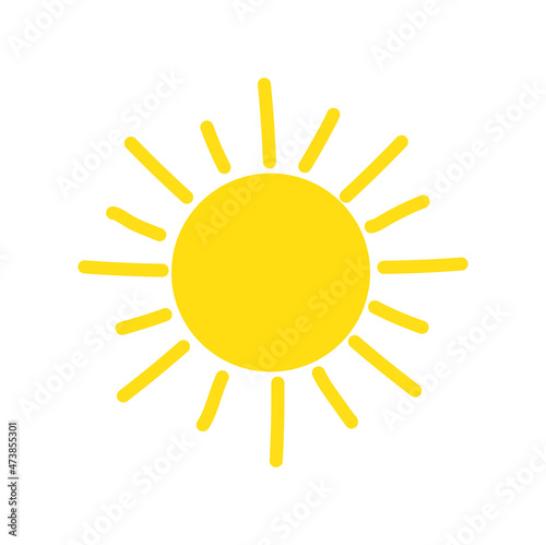 Sun with direct rays. Sunrise bright shine illustration image