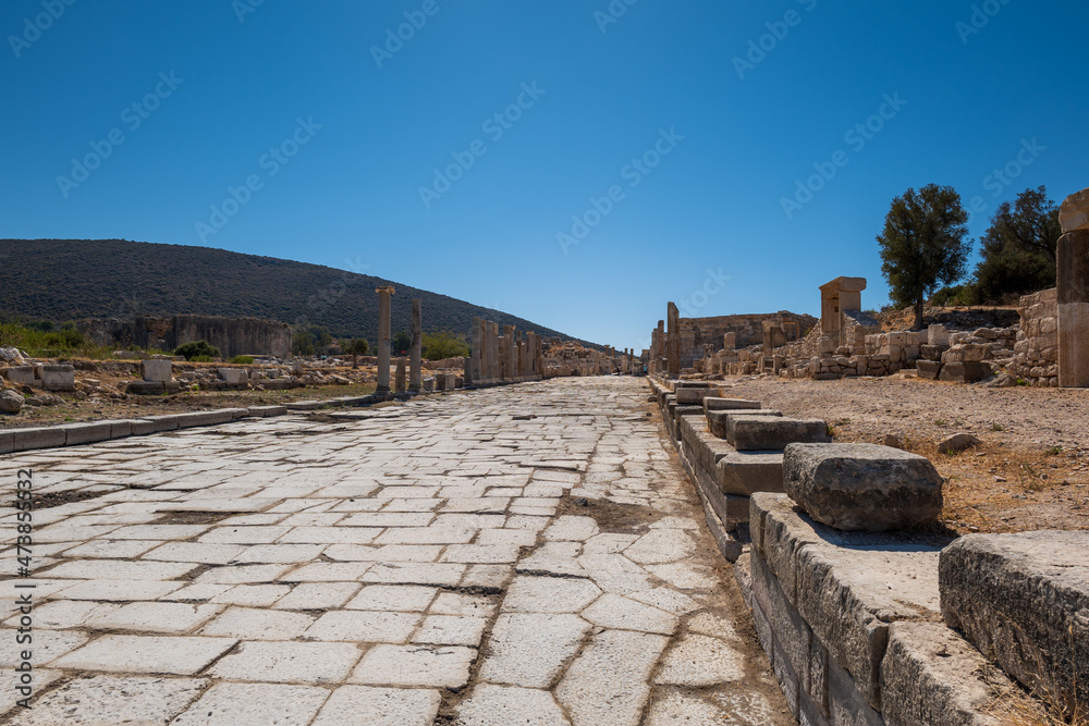 Patara, ancient archeological site in Turkey.  Ruins of the ancient Lycian city Patara, the Lycia League capital city, located in today's Turkey.