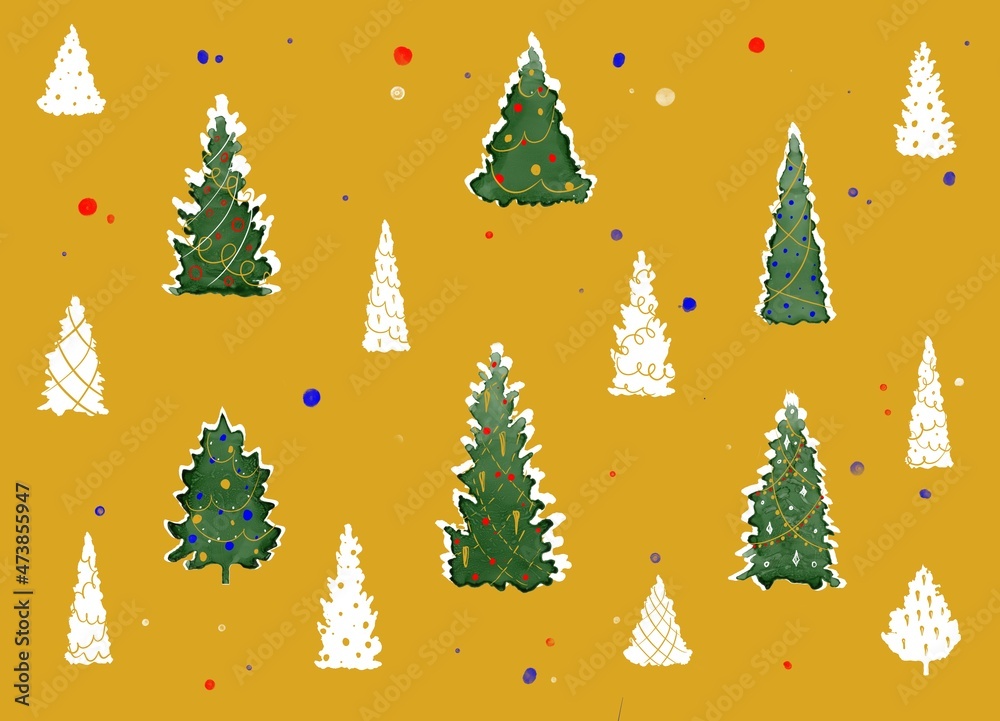 Set of isolated spruce, pine, christmas tree. Collection of Christmas decorations, holiday gifts, winter snowflakes background. Colorful watercolor Christmas illustration, Christmas greeting postcard. Set of isolated spruce, pine, christmas tree. Collection of Christmas decorations, holiday gifts, winter snowflakes background. Colorful watercolor Christmas illustration, Christmas greeting postcard.