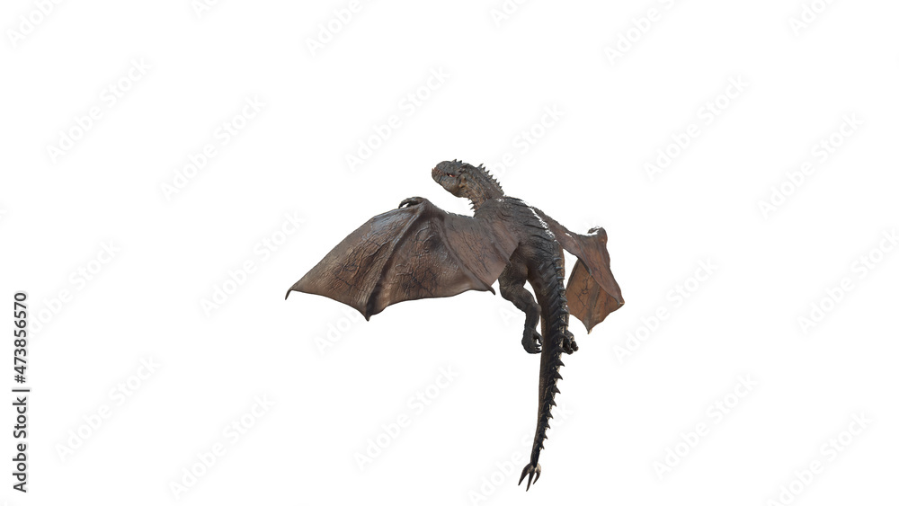 Obraz premium Wyvern Rex Slow Fly Animation Cinematic video, 3d rendering