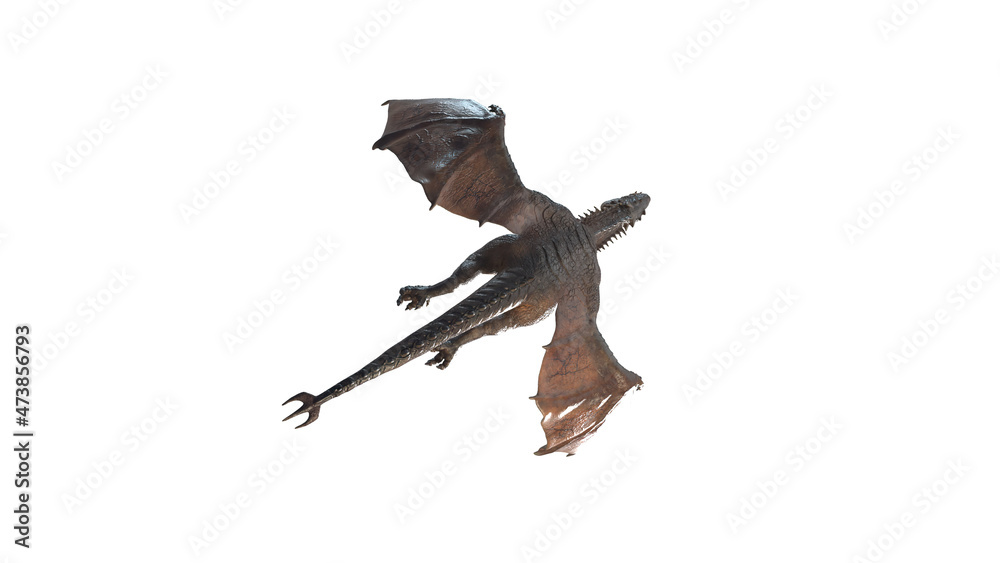 Fototapeta premium Wyvern Rex Slow Fly Animation Cinematic video, 3d rendering
