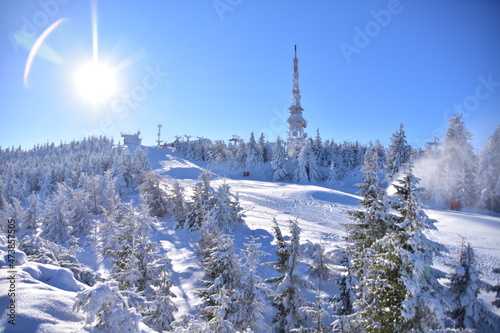 Fototapeta Naklejka Na Ścianę i Meble -  Skrzyczne Peak, Beskidy Mountains, Poland, winter, snow,