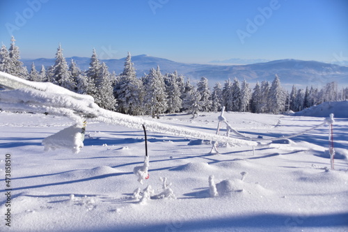 Skrzyczne Peak, Beskidy Mountains, Poland, winter, snow,