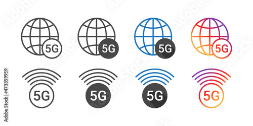 5G icons. High speed internet icons. 5G technology. Vector illustration