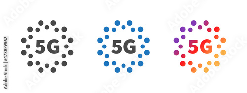 5G icons. High speed internet icon or logo. 5G technology. Vector illustration