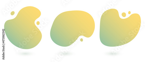 Set of gradient shapes. Abstract fluid design. Trendy colorful background.