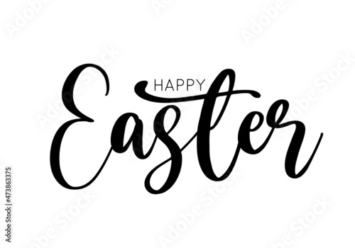 Vector handwritten brush lettering Happy Easter. Modern calligraphy for greeting holiday card or invitation of the Happy Easter Day. Illustration isolated on white background