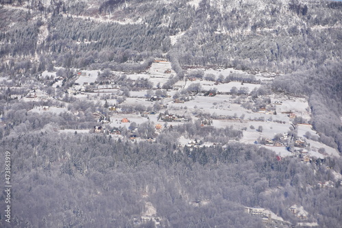 Fototapeta Naklejka Na Ścianę i Meble -  Szczyrk, Beskidy, góra Skrzyczne, zima, śnieg, mróz,