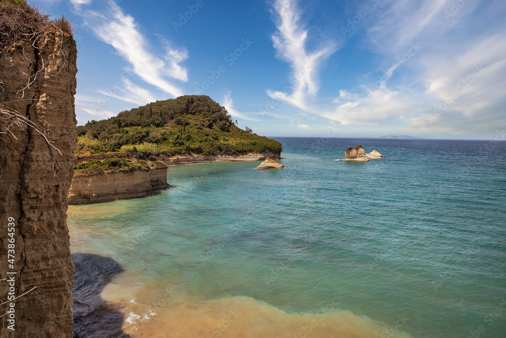 Fototapeta premium Canal D'amour on Corfu island, Greece