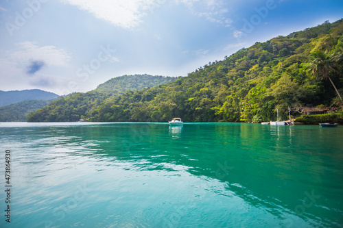 Ilha Grande, State of Rio de Janeiro, Brazil, September 2020 - view of the beautiful Saco do Céu Beach 