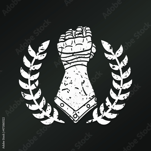 Medieval Gauntlet Icon Silhouette Illustration. CKnight Gloves Vector Graphic Pictogram Symbol Clip Art. Doodle Sketch Black Sign.