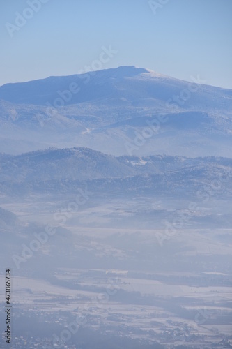Fototapeta Naklejka Na Ścianę i Meble -  Babia Góra, Beskidy, zima, śnieg, mróz, panorama,