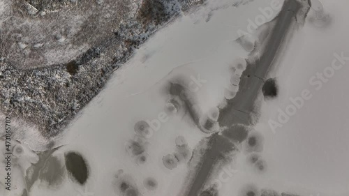 The winter is coming fast. Drone video of the snow covered landscape just outside of Oslo, Norway.  Shot with the new star from DJI Mavic 3