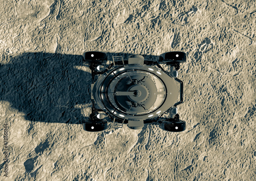 lunar roving vehicle on the moon top view