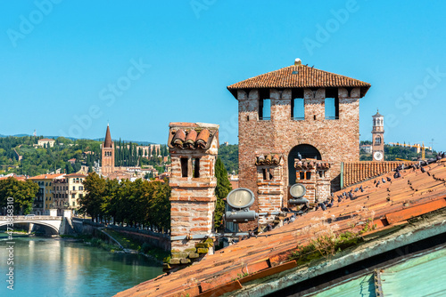 Iconic medieval Castelvecchio castle in Verona