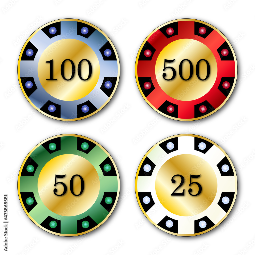 Fototapeta premium casino chips gold