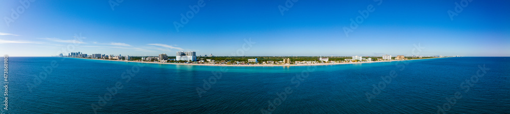 Beautiful vibrant panorama Hollywood Beach FL