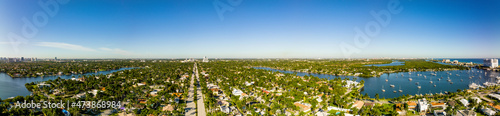 Photographie Aerial panorama Hollywood Boulevard Florida with coastal neighborhoods