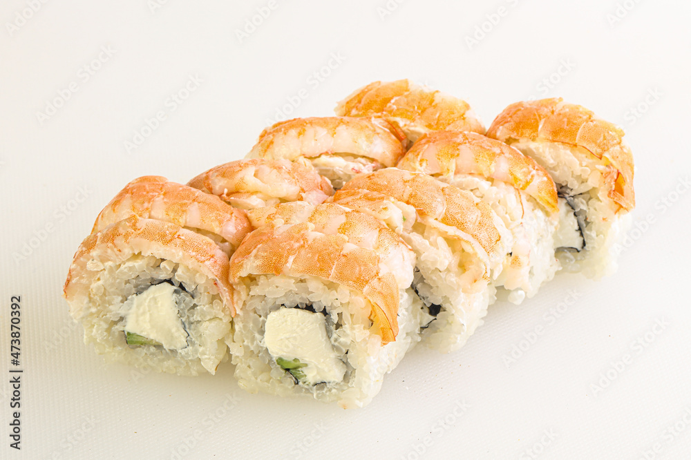Japanese traditional roll with prawn Japanese traditional roll with prawn
