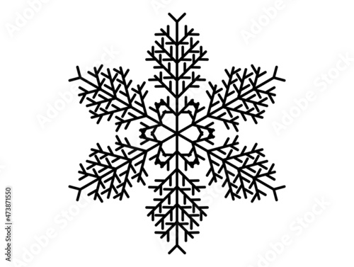 snowflake winter black isolated icon silhouette