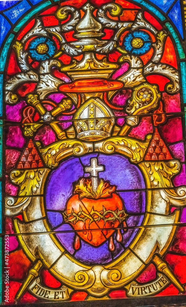 Sacred Heart Jesus Stained Glass Cathedral Saint Augustine Florida