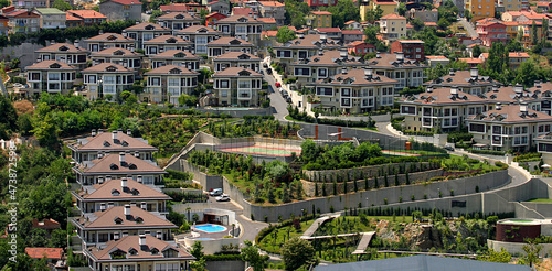 Photography Modern public houses at Istanbul in Turkey.