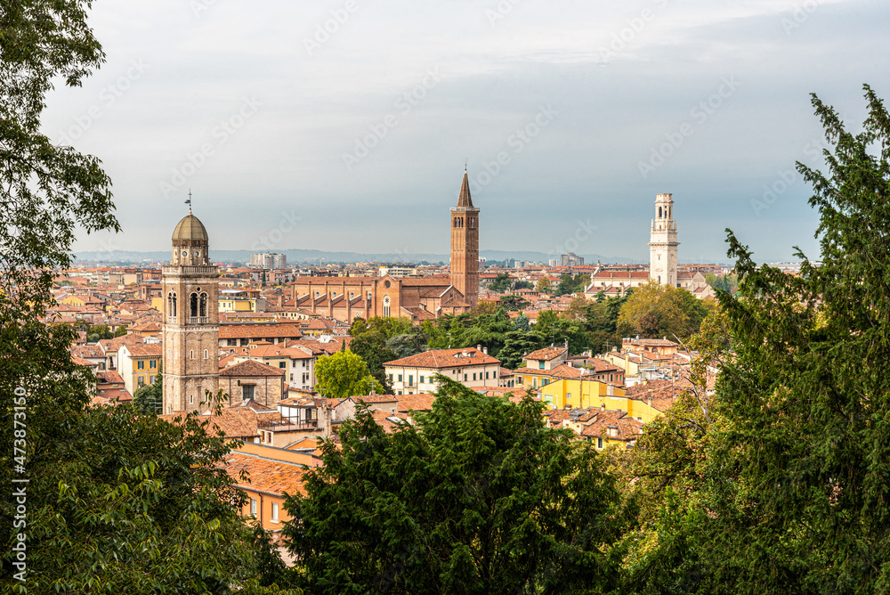 View from Verona from the public park Giardino Giusti