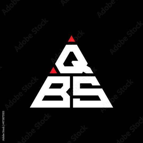 QBS triangle letter logo design with triangle shape. QBS triangle logo design monogram. QBS triangle vector logo template with red color. QBS triangular logo Simple, Elegant, and Luxurious Logo... photo