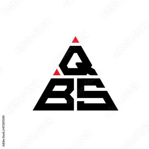 QBS triangle letter logo design with triangle shape. QBS triangle logo design monogram. QBS triangle vector logo template with red color. QBS triangular logo Simple, Elegant, and Luxurious Logo... photo