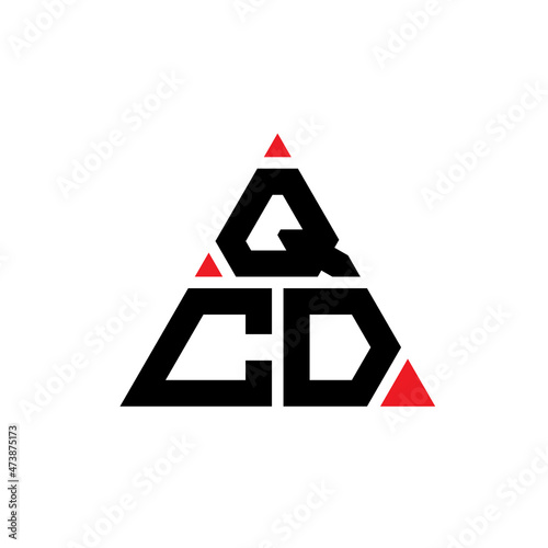 QCD triangle letter logo design with triangle shape. QCD triangle logo design monogram. QCD triangle vector logo template with red color. QCD triangular logo Simple, Elegant, and Luxurious Logo... photo