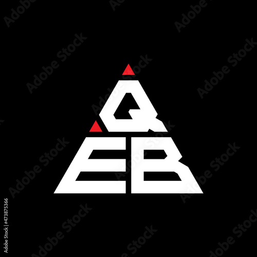QEB triangle letter logo design with triangle shape. QEB triangle logo design monogram. QEB triangle vector logo template with red color. QEB triangular logo Simple, Elegant, and Luxurious Logo...
