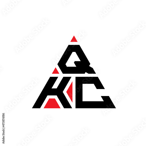 QKC triangle letter logo design with triangle shape. QKC triangle logo design monogram. QKC triangle vector logo template with red color. QKC triangular logo Simple, Elegant, and Luxurious Logo... photo