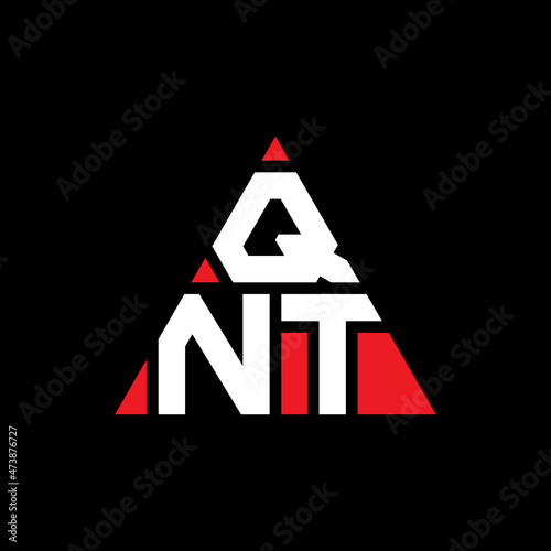 QNT triangle letter logo design with triangle shape. QNT triangle logo design monogram. QNT triangle vector logo template with red color. QNT triangular logo Simple, Elegant, and Luxurious Logo... photo